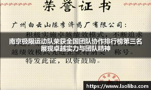 南京极限运动队荣获全国团队协作排行榜第三名展现卓越实力与团队精神